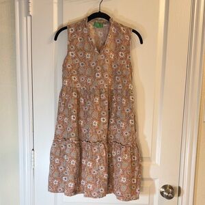 Dip Floral V-Neck Dress in Pink and White